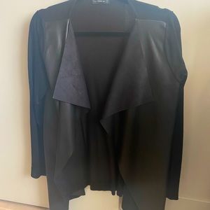 Zara knit cardigan with faux leather detailing